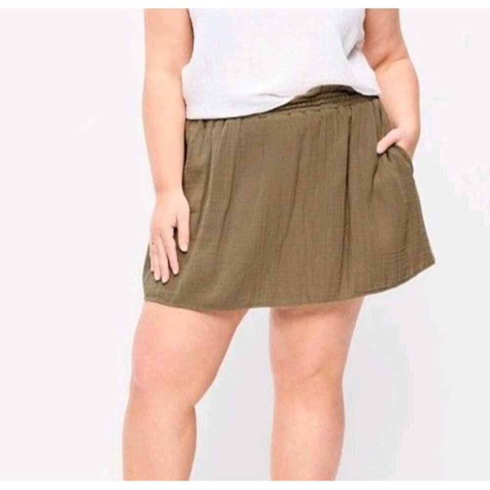 NWT Women's Old Navy Crinkle Gauze Ruffle Waist Mini Skort Size XXL Kombu
